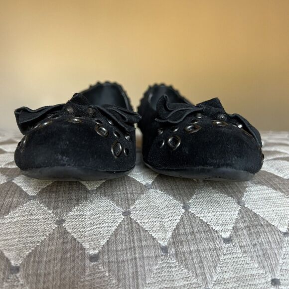 Vaneli Thisbe Black Suede Embellished Flats w/ Pointed Toes Women’s Size 6.5 M - Picture 8 of 15